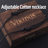 Never Fade Viking helmet Necklace with adjustable cotton Chain As Men Gift and wooden box