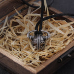 Never Fade Viking helmet Necklace with adjustable cotton Chain As Men Gift and wooden box