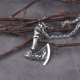 Never Fade Wolf And Raven Slavic Amulets Talismans Viking Odin Axe Necklaces & Pendants Norse Vikings Jewelry Turkish Men Wicca
