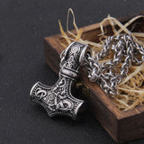 Never Fade thor's hammer mjolnir pendant necklace viking scandinavian norse viking necklace Men Stainless Steel gift