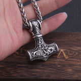 Never Fade thor's hammer mjolnir pendant necklace viking scandinavian norse viking necklace Men Stainless Steel gift