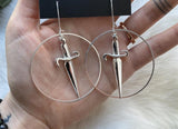 New Design!Dagger Hoop Earrings Punk Goth Hoops