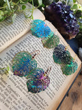 New Design~Iridescent Rainbow Monstera Leaf Rainbow Earrings Holographic Earrings
