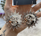 New Design!LARGE Sun HOOPS EARRINGS HANDMADE