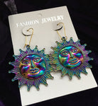 New Design!LARGE Sun HOOPS EARRINGS HANDMADE