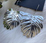 New Design! Monstera Palm Leaves Statement Hoop Earrings Boho Hippie