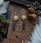 New Design Sun Goddess Quartz Charm Earrings Stars Moon Boho Hippie Bohemian Celestial Witchy Metaphysical Jewelry