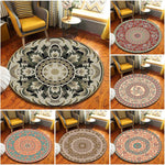 New European Jacquard Round Carpet Acrylic Living Room Bathroom Cushion Chair Carpet Home Hotel Decorative Door Cushion Tapestry