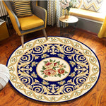 New European Jacquard Round Carpet Acrylic Living Room Bathroom Cushion Chair Carpet Home Hotel Decorative Door Cushion Tapestry