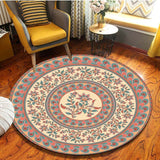 New European Jacquard Round Carpet Acrylic Living Room Bathroom Cushion Chair Carpet Home Hotel Decorative Door Cushion Tapestry