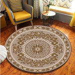 New European Jacquard Round Carpet Acrylic Living Room Bathroom Cushion Chair Carpet Home Hotel Decorative Door Cushion Tapestry