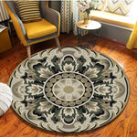 New European Jacquard Round Carpet Acrylic Living Room Bathroom Cushion Chair Carpet Home Hotel Decorative Door Cushion Tapestry