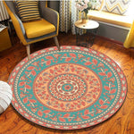 New European Jacquard Round Carpet Acrylic Living Room Bathroom Cushion Chair Carpet Home Hotel Decorative Door Cushion Tapestry