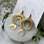 Geometric Crescent Moon Earrings Drop Crescent Phase Boho Witchy Hippie Statement Jewelry Minimalism Punk  VINTAGE