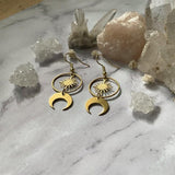 Geometric Crescent Moon Earrings Drop Crescent Phase Boho Witchy Hippie Statement Jewelry Minimalism Punk  VINTAGE