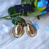 New Giant Silver Colour Scarab Beetle Earrings Insect Witch Jewelry Fashion Witch Creative Nature Big Charm Women Gift 2021