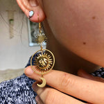 New Gold Color Sun Mismatch Star and Moon Earrings Charm Celestial Moonchild Sun Face with BOHO Creativity Jewelry Women Gift|Drop Earrings|