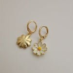 Gold Colour Daisy Sunflower Hoop Earring Endless Hoops Dangle Simple Holiday Gift for Her Bridesmaid Women Jewelry Trend