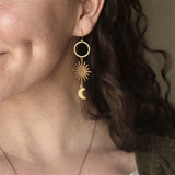 Gold Colour Daisy Sunflower Hoop Earring Endless Hoops Dangle Simple Holiday Gift for Her Bridesmaid Women Jewelry Trend