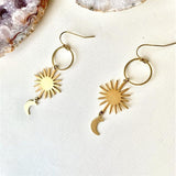 Gold Colour Daisy Sunflower Hoop Earring Endless Hoops Dangle Simple Holiday Gift for Her Bridesmaid Women Jewelry Trend