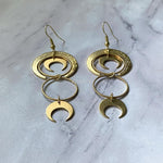 New Golden Goddess Hoop Earrings Drop Geometric Crescent Phase Hippie Statement Witchy Jewelry Punk Delicacy