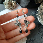 New Goth Antique Silver Bat Wing Earrings Romantic Dark Witch Vintage Jewelry Wiccan Minimal Pagan Witchy Halloween Women Gift