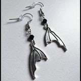 New Goth Antique Silver Bat Wing Earrings Romantic Dark Witch Vintage Jewelry Wiccan Minimal Pagan Witchy Halloween Women Gift