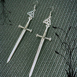 New Goth Blood Sword Hoop Earrings Ring Sword Classic Eardrop Big Sword