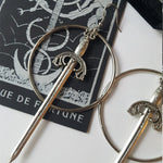 Goth Swords Hoop Earrings Crystal Alternative Minimal Romantic Statement  Grunge Jewelry Witchy Gift Stones  Trend