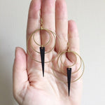 New Gothic Modernist Metal Loop Earrings Drop Black and Gold Colour Phase Boho Hippie Summer Long Jewelry Minimalism Women Gift