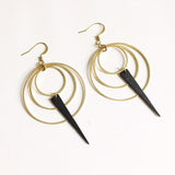 New Gothic Modernist Metal Loop Earrings Drop Black and Gold Colour Phase Boho Hippie Summer Long Jewelry Minimalism Women Gift