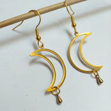 New Gothic Modernist Metal Loop Earrings Drop Black and Gold Colour Phase Boho Hippie Summer Long Jewelry Minimalism Women Gift