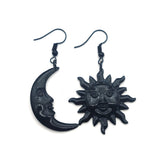 New Silver Color Sun and Moon Earrings Chain Pair of Celestial Best Friends Gift for Friend Long Earring Pendants Women Gift|Drop Earrings|