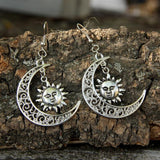 New Wiccan Sun Moon Earring Creative Gift For Women Festival Jewelry Charm Celestial Charm Sun Hippie Fashion 2021 Statement