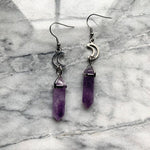 Novelty Purple Stone Moon Earrings Fashion Celestial Witch Jewelry Delicate Crescent Punk Statement Women Gift 2021 New Magic