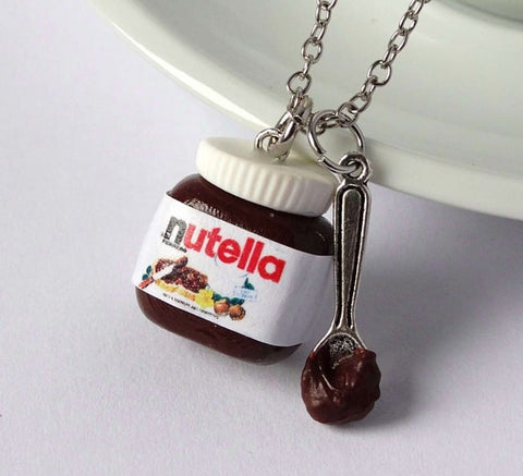 Nutella Gifts Chocolate Necklace -Food Jewelry Miniatures Charms - Funny Gifts - Food Necklace, Gifts for Her, Gifts for Mom