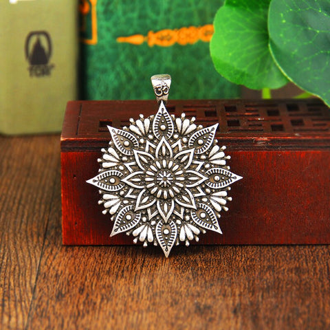 New Magicun Viking~OM indian mandala flower necklace pendant zen yoga Charm  1pc