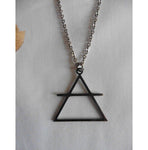 Occult Symbol Air Element Triangle Necklace Esoteric Magic Geometric Jewelry Gift