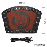 Nordic Viking Compass Punk Wolf Head Leather Bracelet