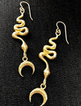 Original Designs Moon snake earrings