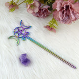 Pagan Psychedelic Witch Hair Sticks Dragon Pentagram Snkae Butterfly Bee Hairpin Gothic Magic Wiccan Jewelry For Women Gift
