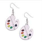 Palette Earrings silver color Earrings Artist Earrings Wonderful Bright Artist Palette Earrings women