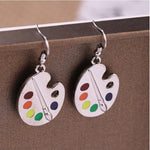 Palette Earrings silver color Earrings Artist Earrings Wonderful Bright Artist Palette Earrings women
