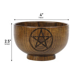 Pentacle Altar Bowl Wood Pentagram Moon Bowls Tableware Ceremony Divination Astrological Tool Witchcraft Prop Witch Supplies