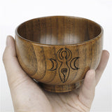 Pentacle Altar Bowl Wood Pentagram Moon Bowls Tableware Ceremony Divination Astrological Tool Witchcraft Prop Witch Supplies
