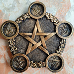 Pentagram Candle Holder Altar Light Holder Ceremony Decoration Cup Candle Holder Tea Board Game Tarot Around Astrology Props