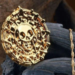 Pirate Skull Round  Metal Sweater Chain Pendants