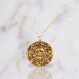 Pirate Skull Round  Metal Sweater Chain Pendants