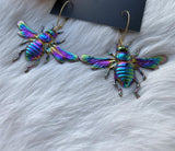 Psychedelic Bee Statement Earring,Victorian Bee Earrings Vintage Style,bumble Bees, Bee Lover Gift, Unique Earrings