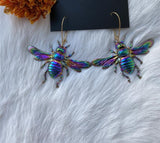 Psychedelic Bee Statement Earring,Victorian Bee Earrings Vintage Style,bumble Bees, Bee Lover Gift, Unique Earrings